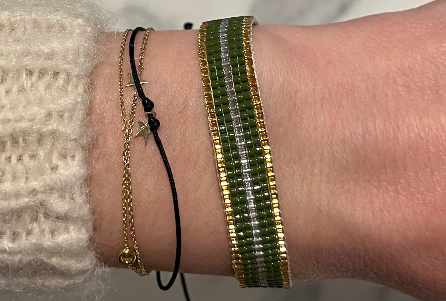 Transparent Grey Stripe Bracelet