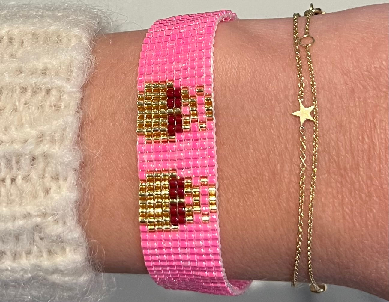 Neon Pink Skull Bracelet