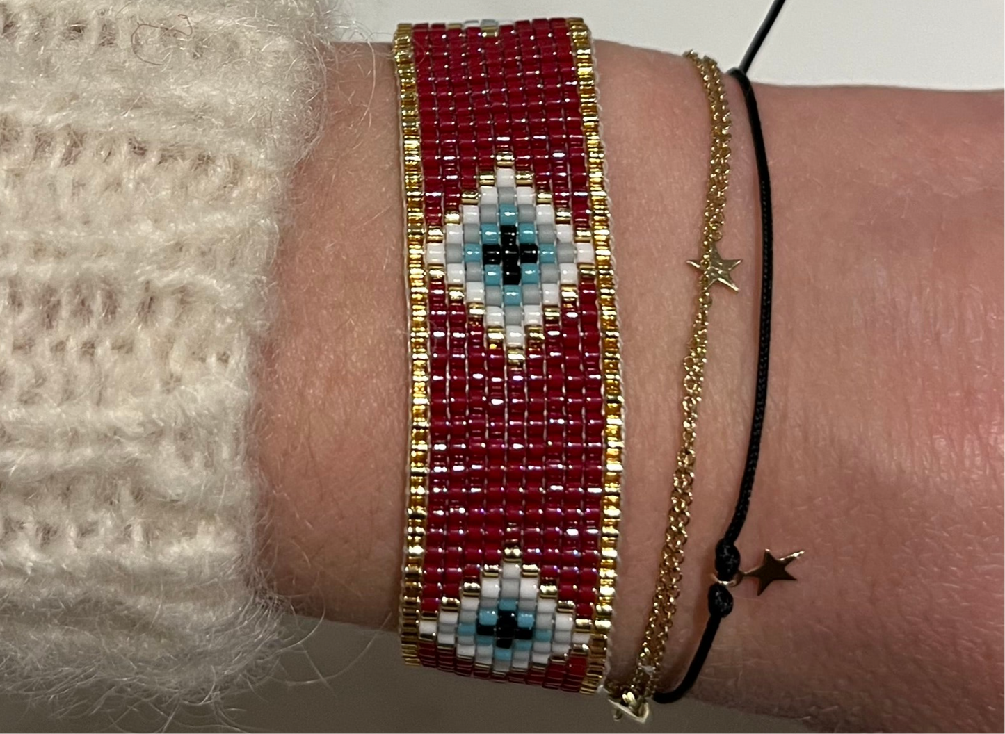 Cranberry Evil Eye Bracelet
