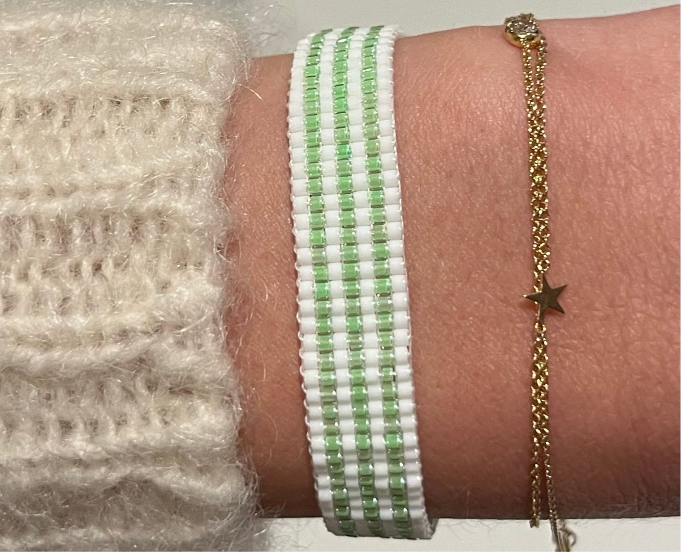 Neon Green Stripe Bracelet