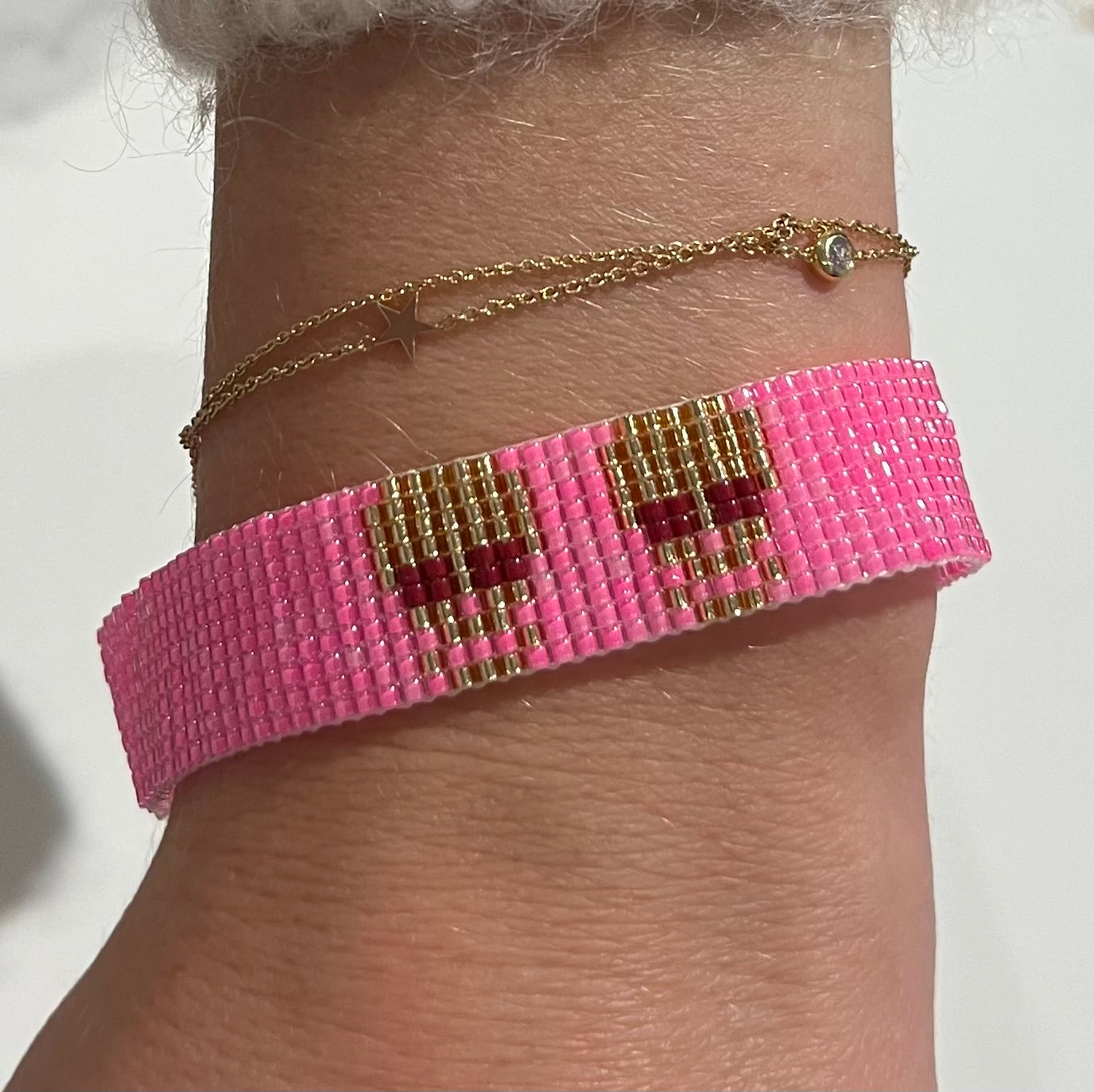 Neon Pink Skull Bracelet