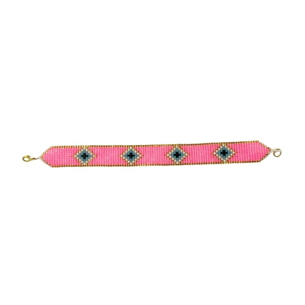 Neon Pink Evil Eye Bracelet