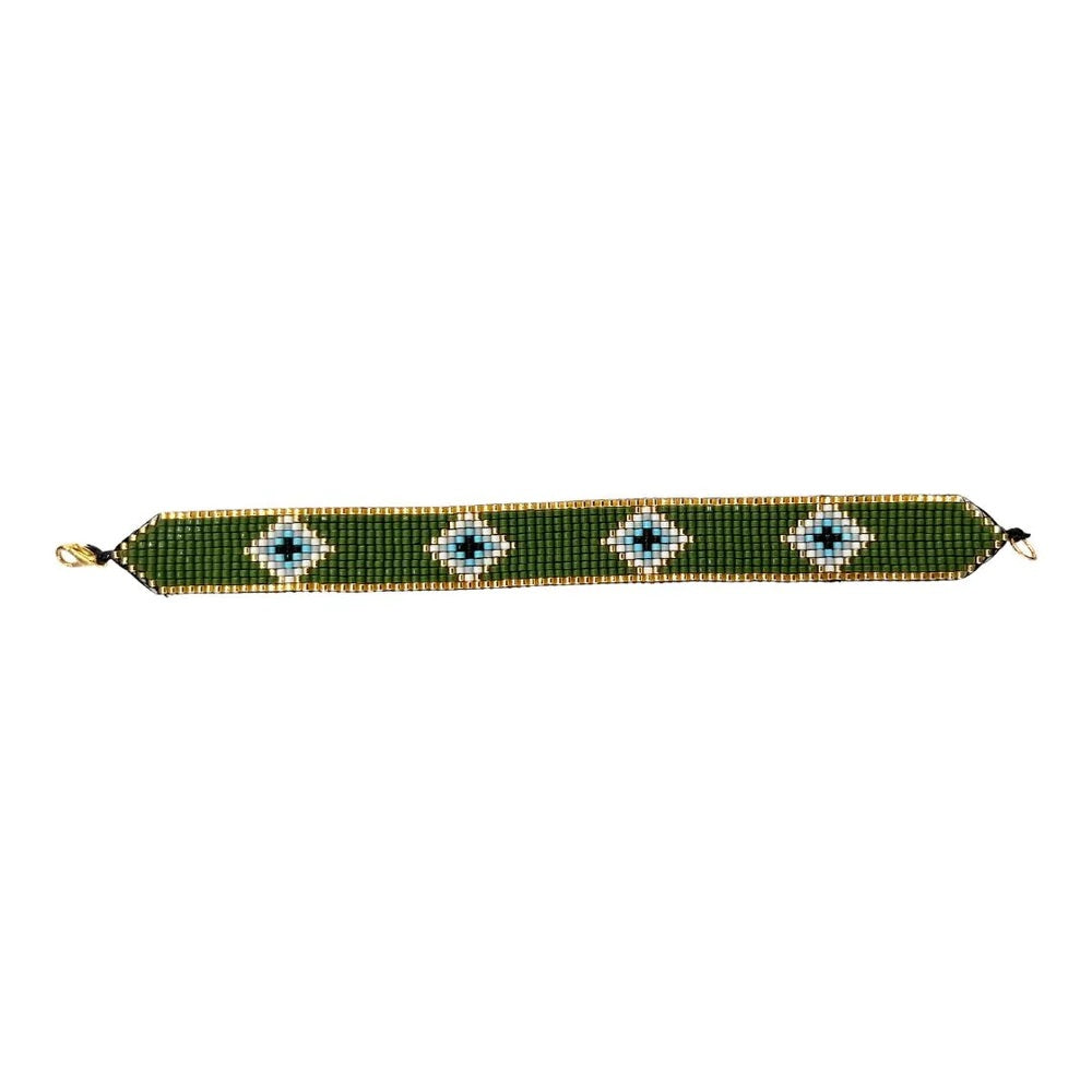 Army Green Evil Eye Bracelet