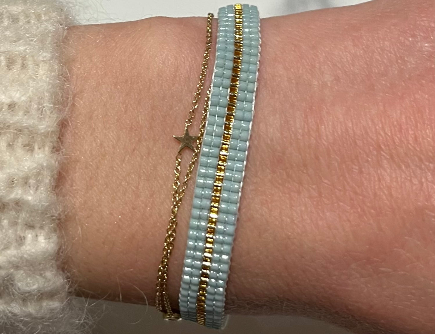 Thin Robins Egg Stripe Bracelet