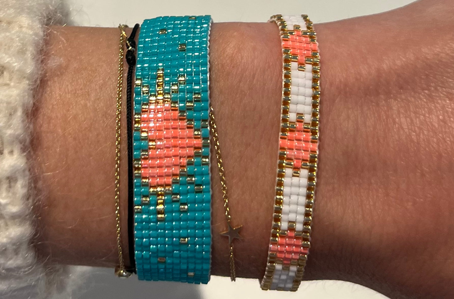 Neon Peach Friendship Bracelet