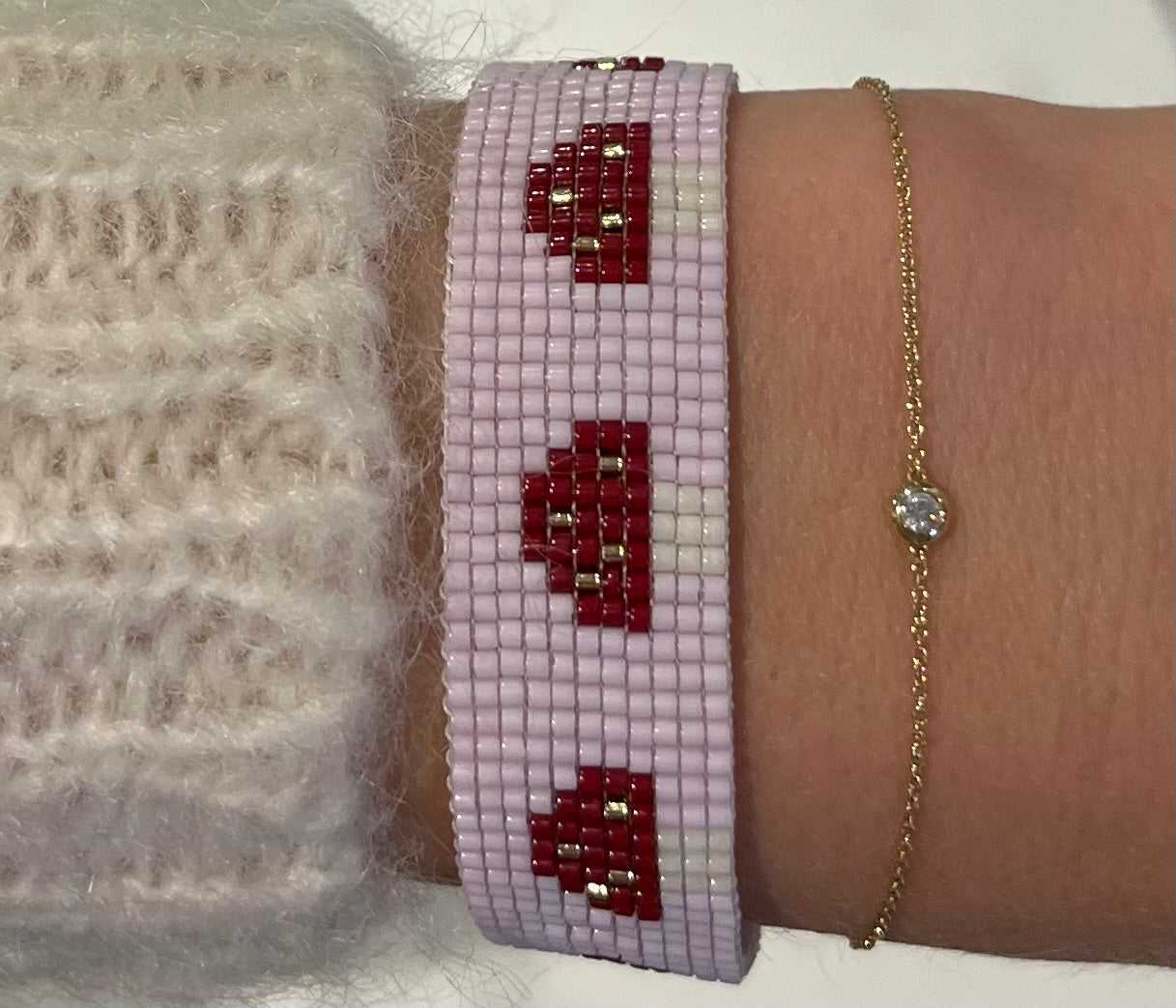 Lavender Mushroom Bracelet
