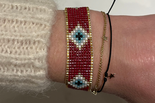 Cranberry Evil Eye Bracelet